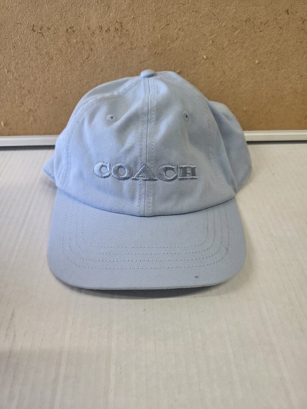 Coach Baby Blue Embroidered Adjustable Baseball Cap Hat, M/L